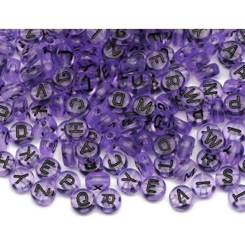 Purple Mix Round Letter Acrylic Beads 4x7mm Loose Transparent Spacer Beads For Jewelry Making Diy Necklace Bracelet Accessories