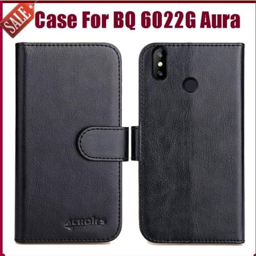 Hot! BQ 6022G Aura Case 5.99" 6 Colors Flip Soft Leather Phone Wallet Cover Special Business Bag Card Slots