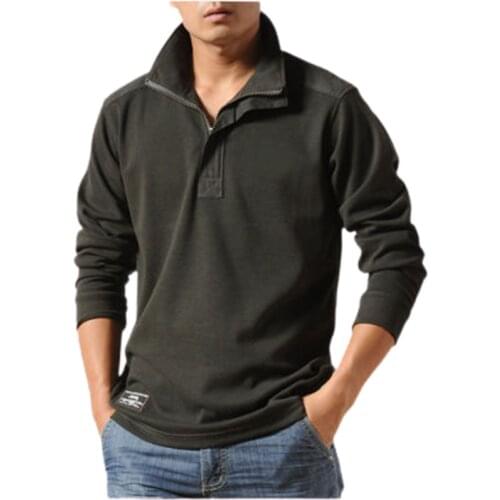 Cotton Casual Shirts Men Autumn Loose Long Sleeved Tactical Shirts Military Big Size Business Leisure Male Polo Shirt Size M-3XL