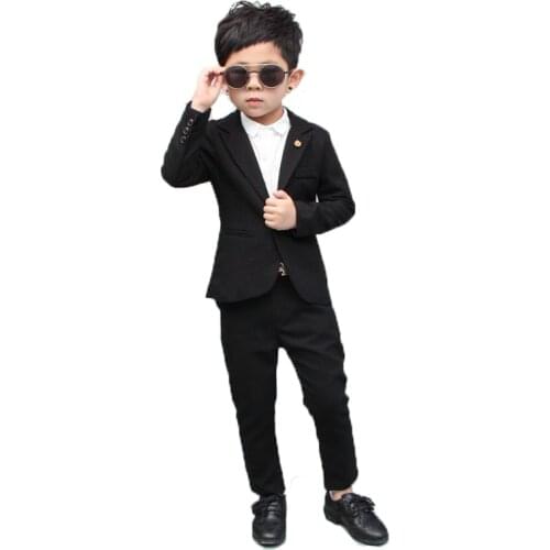 Childrens Formal School Suit Set Spring England Flower Boys Wedding Dress Costume Kids Party Prom Piano Host Gentleman Clothes