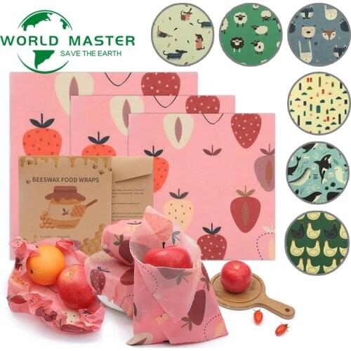 Reusable Storage Wrap 3 Sizes Beeswax Wrap Organic Reusable Food Wraps Eco Friendly Storage Natural Zero Waste Non Toxic