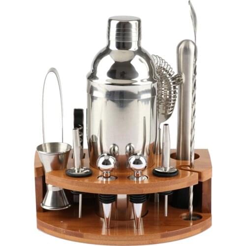 Base Bartending Tool Kit Shaker Set Food-grade Bamboo Mixer Drink Bartender Tools Bar Home Bartending Kit And Cocktail Shaker