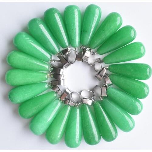 Wholesale 30pcs/lot 2020 new fashion natural stone long water drop charms pendants for jewelry making Free shipping