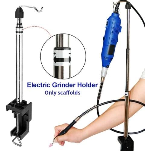 360 Degrees Rotary Grinder Stand Accessories Mini Drill Flexible Shaft Clamp-On Steel Electric Grinding Fittings Holder Hanger