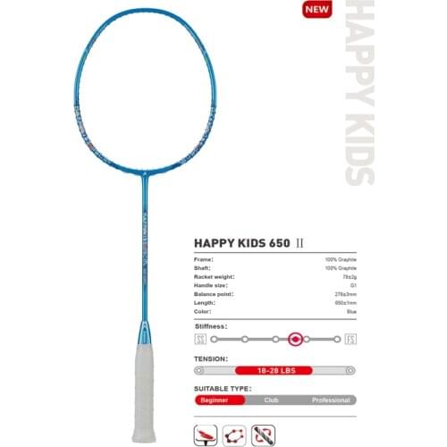 Kawasaki Badminton Rackets For Kids Children 5U Junior Badminton Racquet For 8~13 Year-old Child Happy Kids 650 With Free Gift