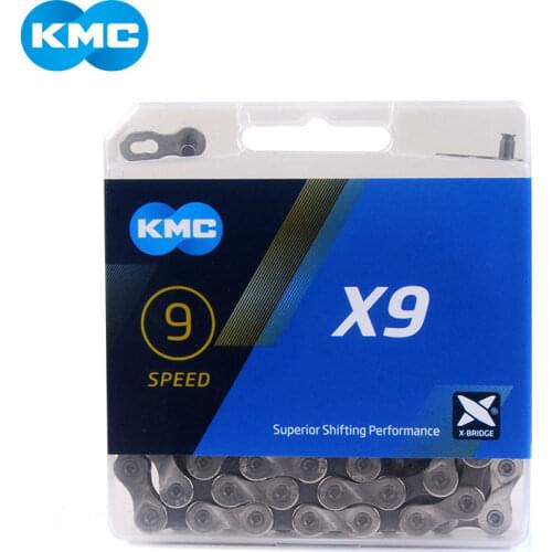 KMC X9 MTB Road Bike Silver Chain 116 Links 9 Speed Bicycle Chain Magic Button Mountain With Original box