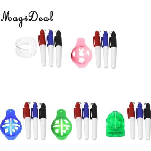 Golf Ball Line Liner Marker Template Drawing Drawer Alignment Tool with 3 Color Markers