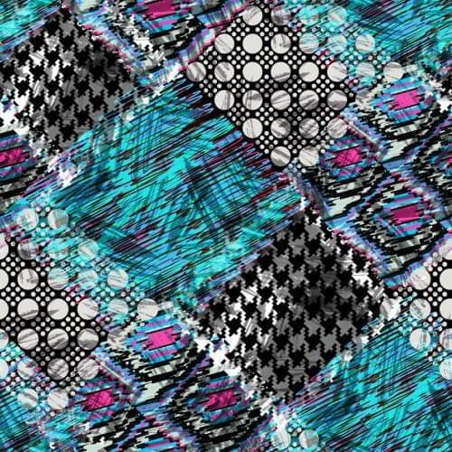 Style 10 color houndstooth digital printing chiffon stretch satin 100% polyester textile sewing fabric sewing fabric Breathable