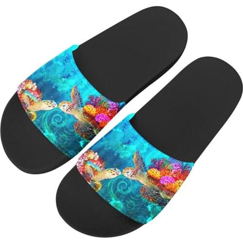 FORUDESIGNS Kosrae State Polynesian Print Slippers House Man Women Indoor Flats Bathroom Slides Non-Slip men slippers sandals