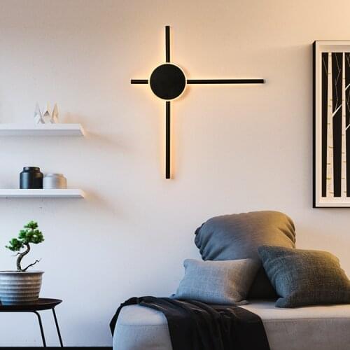 Modern Led Wall Lamp Nordic Minimalist Sconce Line Lighting Fixture Restaurant Living Bedroom Bedside Kitchen Indoor Decor Light
