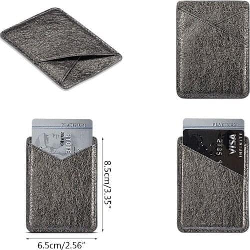 Ultra Slim Leather Mobile Phone ID Card Holder Wallet Credit Pocket Adhesive Sticker