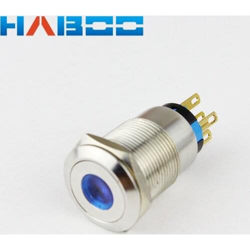 Light switch with led indicator angel eye 19mm metal switch with led auto-reset dot head IP67