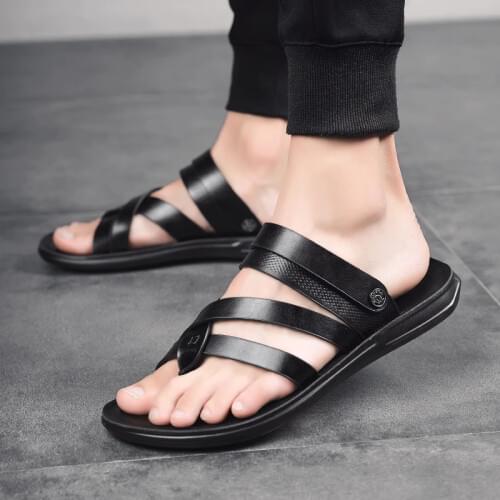 WOSHI Men's Leather Sandals