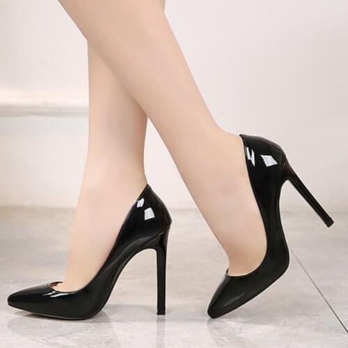 Woman pump high heels fashion office ladies dress high heels party shoes plus size latest sexy pointed toes large size 36-46