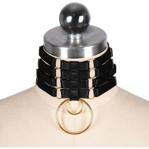 Gothic Punk Choker Necklace Pendant Jewelry Accessories Choker Collar Women Harajuku Elastic Adjustable Harness Neck Collar