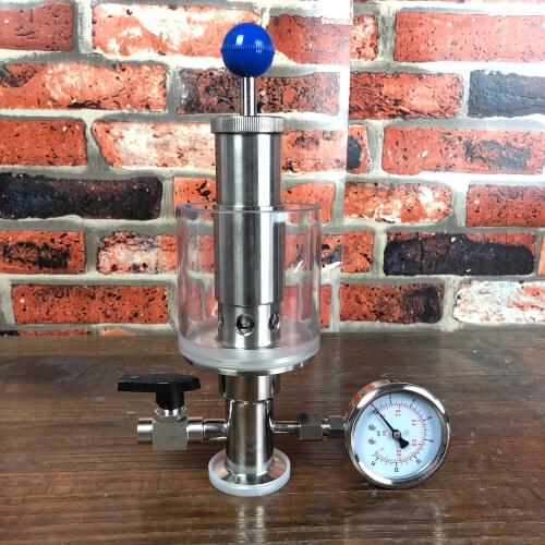 0.2 -3.2 Bar Clamp 1.5 " (OD 50.5mm) Spunding Valve SS304 Variable Pressure Relief Valve , CO2 inlet