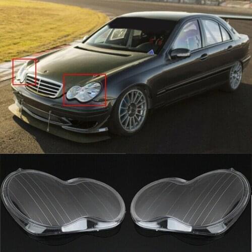 1 Pair Of Headlight Lens Cover Premium Transparent Polycarbonate With UV Coating For Mercedes-Benz 01-07 W203 Car Accessories