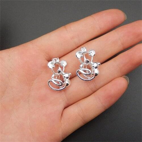 10pcs bright silver bear pearl necklace pendant, aroma oil diffuser adds your own pearl, stone makes it more attractive