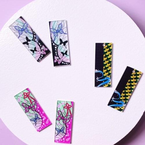 40*15cm 10pcs new Acrylic elongated pattern single design charms keychain pendant earrings pendant for DIY gift decoration