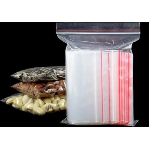 7 size 100pcs Small Zip Lock Plastic Bags Recyclable Transparent Jewelry/Food Storage Bag Kitchen Package Bag Clear Zip lock Bag