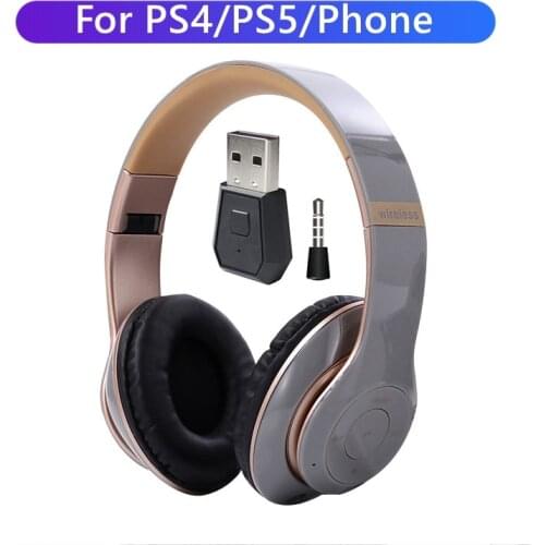 For PS4 Gamer Wireless Helmet With Microphone Foldable Gaming Headset with for PS4 Bluetooth Transmitter Phone kids Headphone