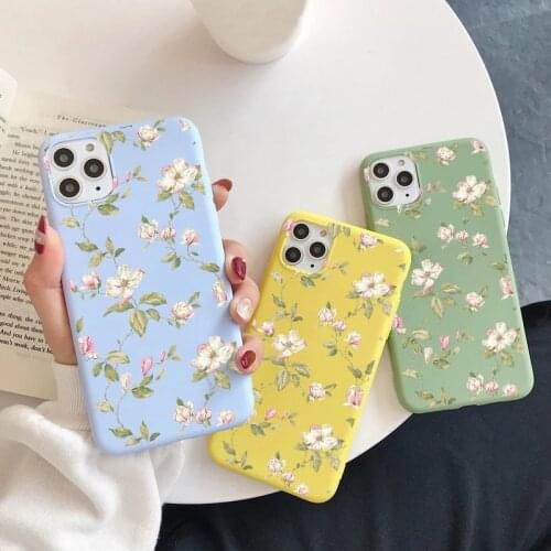 Moskado Vintage Flower Daisy Pattern Phone Cover For iPhone 12 Mini 11 Pro Max X XR XS Max 7 8 7Plus Soft Silicone TPU Back Case