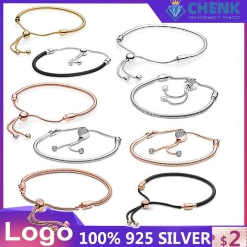 CHENK 925 Classic Telescopic Chain For Jewelry Making Diy Stone For Momen Charms For Gift Bulk