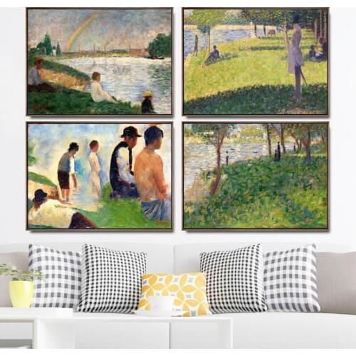 Home Decoration Art Wall Pictures Fro Living Room Poster Print Canvas Paintings French Georges Seurat Ile De La Grande Jatte