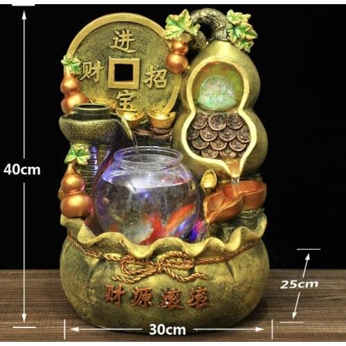 Cornucopia Amass Fortunes Lotus Leaf Decorative Fountain Fish Tank Pavilion of Regimen New Chinese Opening Gift Flowing Water