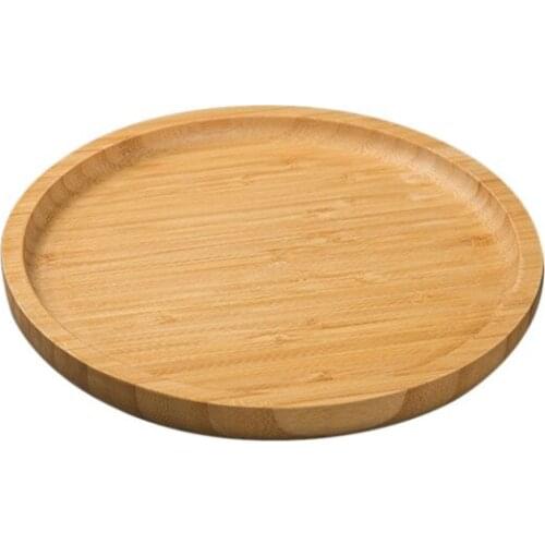 Wood Round Plates for Fruit Dessert Cake Snack Candy Tray Kitchen Tableware Japanese Style