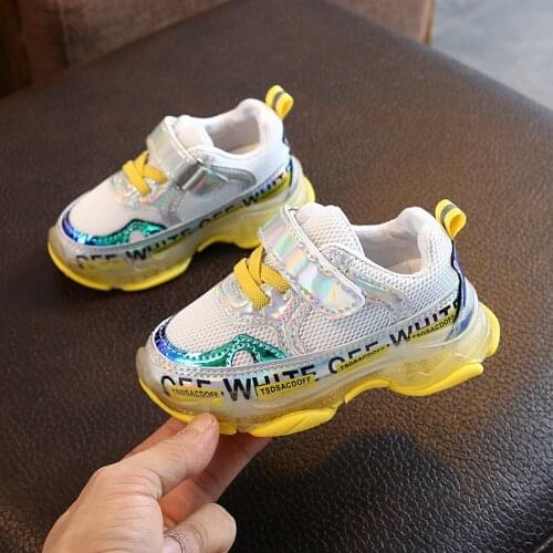 Children Sneakers Girls Mesh Breathable Boys Sports Shoes Kids Casual Shoes Baby Toddler Shoes Running Sneaker Sequin Design New