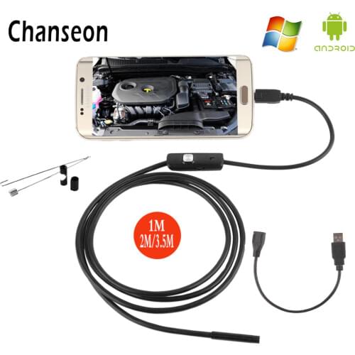 Endoscope 7mm Lens Android Phone Endoscope Waterproof IP67 1M 2M 3.5M USB OTG Endoscoop Mini Camera Borescope Endoscopio