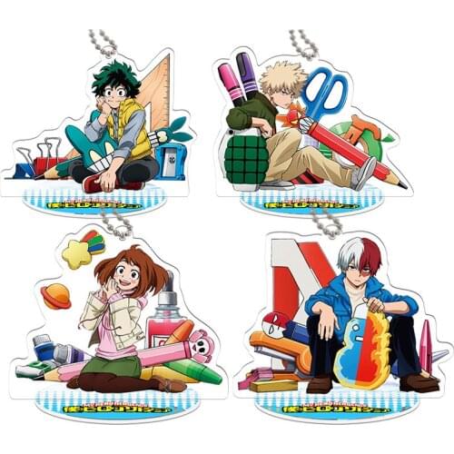 Height 9cm My Hero Academia Anime Action Figure Toy Acrylic Keychain Decorative Ornaments