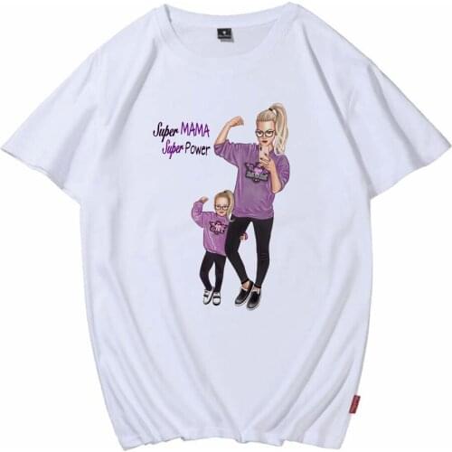 Sexy Super Mom Print T-shirt Women Harajuku Fashion Casual Tshirt Short Sleeve Graphic Tees Shirts White Tops Female Clothes