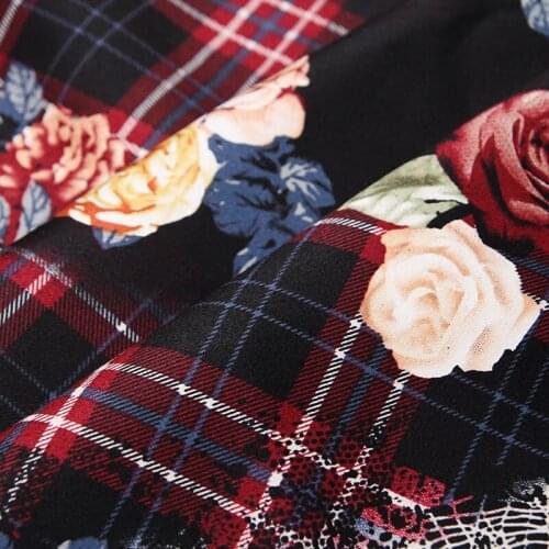 HLQON 100% cotton sateen Black background flower bed lace fabric for DIY sewing clothing upholstery women wedding dress