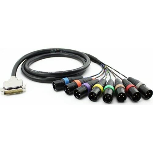 1Pcs DIY custom 8-channel audio pigtail cable with loose tail DB25 to 8 XLR male and female balanced cable MR202-8AT
