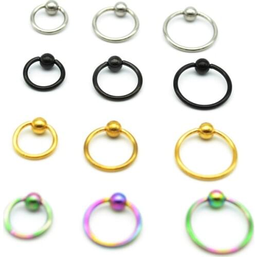 4mm Ball BCR Ball Close Rings Nose ring Ear Tragus Eyebrow Bar Fashion Body Piercing Jelwery 16G Nipple Rings Captive Bead