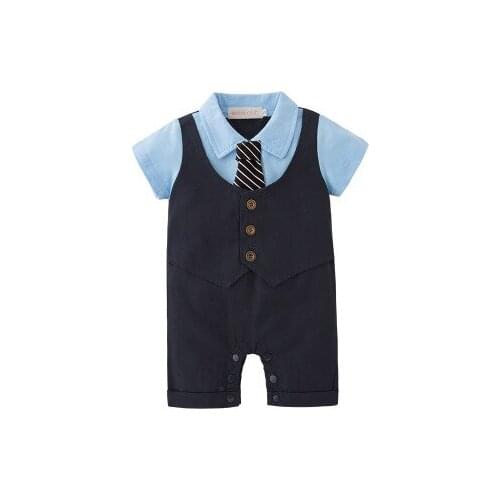 Baby Clothes Summer Boys Romper Hat Shoes 5 Pieces Cotton Newborn Outfits White&Black Striped Tie Children Button Jumpsuit