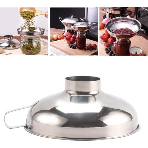 Canning Funnel Stainless Steel Wide Mouth Canning Funnel Hopper Filter Leak Wide-Mouth Can For Oil Wine Kitchen Cooking Tools