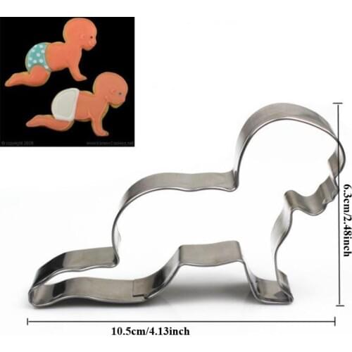 1pcs patisserie reposteria gateau Kitchen Crawling baby Moldes Metal Cookie Cutter Fondant Cake Decor Tools Biscuit Pastry Mould