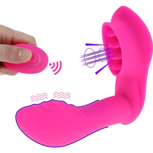 Wearable Panties Dildo Vibrator Sex Oral Tongue Licking G Spot Clitoris Stimulator Remote Control Panties Masturbator Adult toys