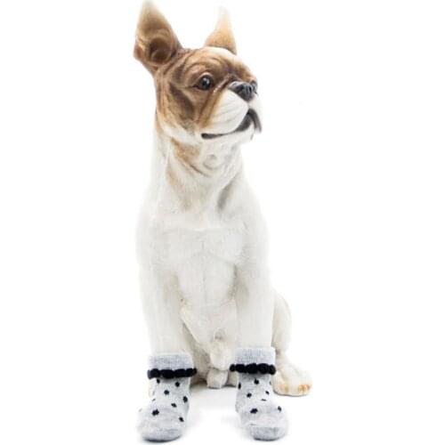 4 Pcs Non-Slip Pet Socks Protect Feet Keep Clean Cotton Dog Puppy Non-Slip Cotton Socks for Dog