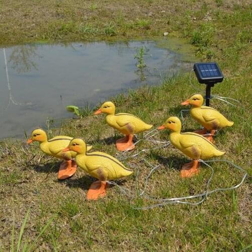 New 5 in 1 Solar Duck Shape Stake Light LED Outdoor Garden Decorative Lawn Yard Lamp