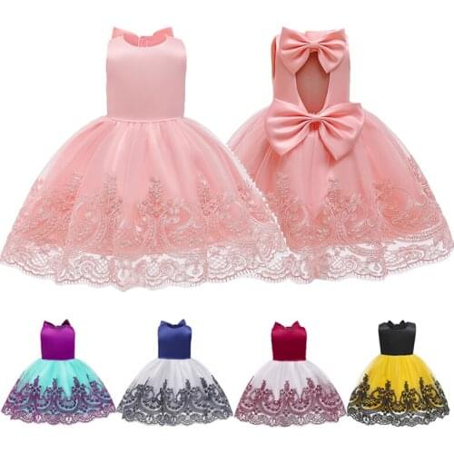 Baby Girl Clothes 5 Color Cute Bow Girls Dress Fashion Embroidered Princess Dress Christmas Vestidos 1-5Y Kids Dresses For Girls