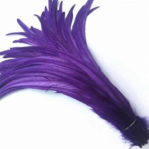 Wholesale 100PCS Purple Rooster Feather 35-40CM Natural Rooster Coque Tail Feathers for Crafts Wedding Feather Decoration Plumas