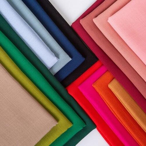 155cmx50cm Slub Cotton Linen Fabric Summer Thin Style Solid Color Linen Fabric Shirt Long Skirt Wide Leg Pants Pillow DIY Fabric