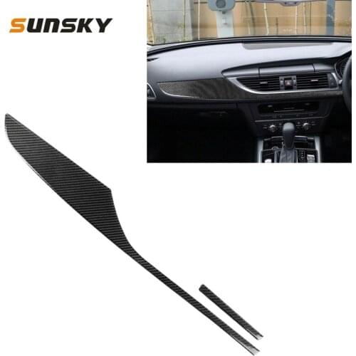 Car Dashboard Panel Strip Carbon Fiber Decorative Sticker for Audi A6 S6 C7 A7 S7 4G8 2012-2018