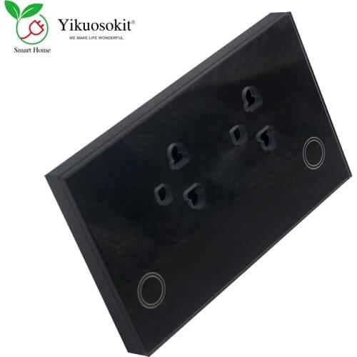 New Type Thiland Plug 2 Gang 10A Standard Grounding Touch Wall-Mounted Electric Wall Socket