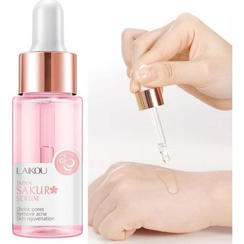 Sakura Serum Essence Whitening Moisturizing Shrink Pores Tightens Skin Essence Anti-acne Oil Control Face Care Solution 17ml