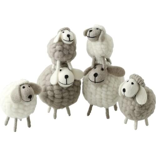 Wool Knitted Cute Little Sheep Ornaments Christmas Tree Decor Lamb Hangings Adornos Navidenos Xmas Window Door Plush Pendants